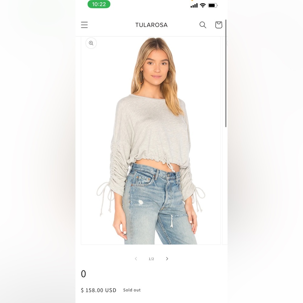 TULAROSA cinched sleeve  sweatshirt